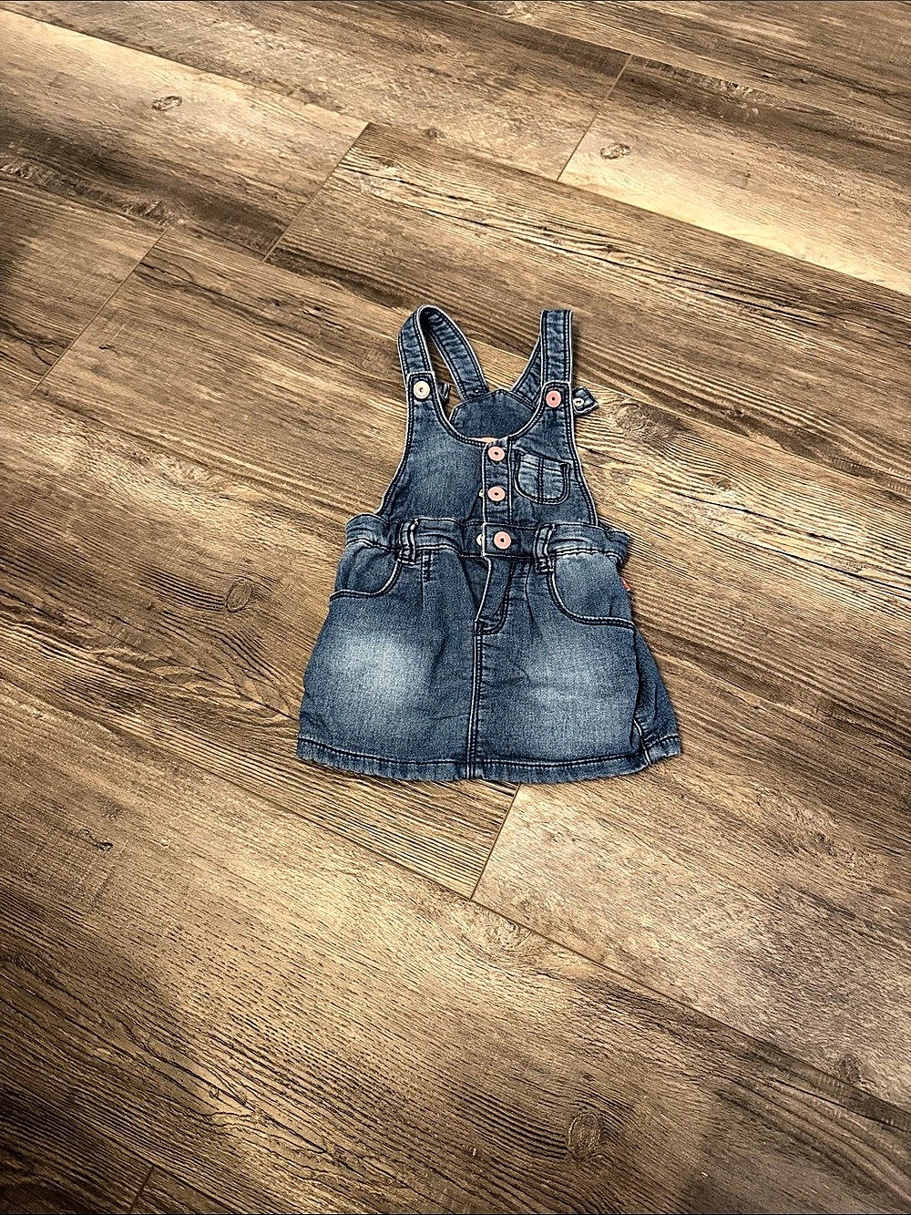 Baby Face Denim Overall Dress Girls 12M Like New